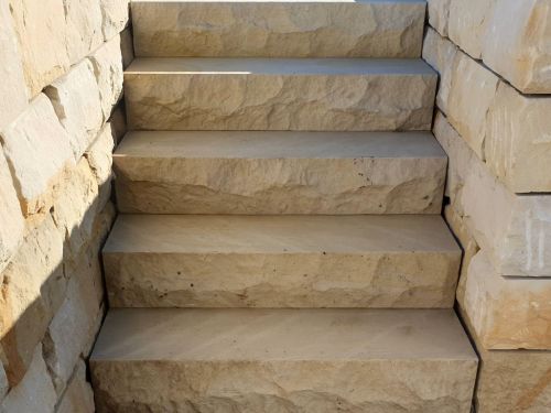 Sandstein Blockstufen, Sandsteinstufen, Bossiert, Treppen